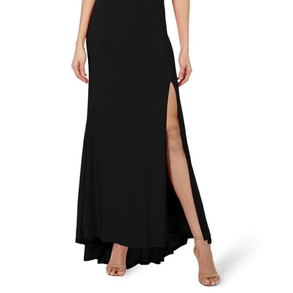 Jump Apparel Bodycon Maxi Dress with Spaghetti Straps and Side Slit in Black - Picture 2 of 4